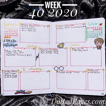 Week 40 2020 Bullet Journal Spread