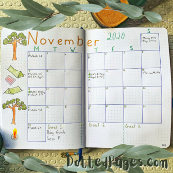 November Bullet Journal Setup 2020 Log