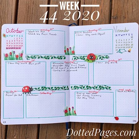 Week 44 2020 Bullet Journal Spread