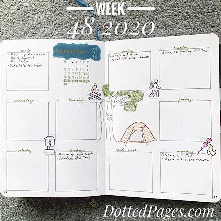 Week 48 2020 Bullet Journal Spread