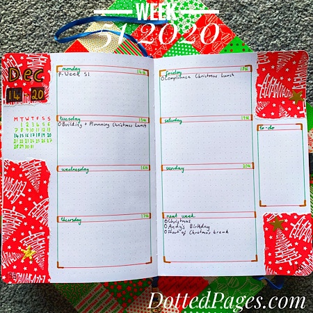 Week 51 2020 Bullet Journal Spread