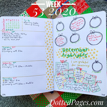 Week 53 2020 Bullet Journal Setup