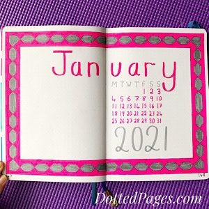 January 2021 Bullet Journal Cover