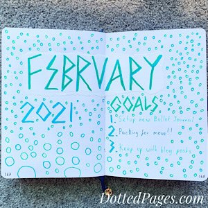 February 2021 Bullet Journal Cover Page