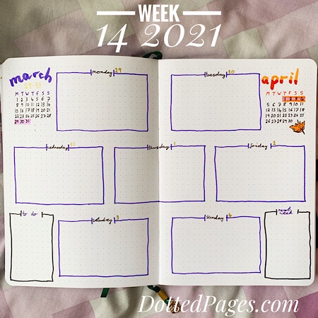 Week 14 2021 Bullet Journal Setup